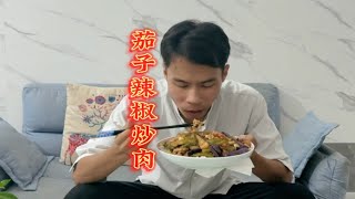 茄子、辣椒、碎肉末，一起炒出来的茄子辣椒炒肉盖饭，下饭一流 [upl. by Sandor]