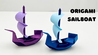 EASY ORIGAMI SAILBOAT  HOW TO MAKE PAPER SHIP  PAPER CRAFT  HOME DECORE  3D PAPER BOAT  ORIGAMI [upl. by Mchugh]