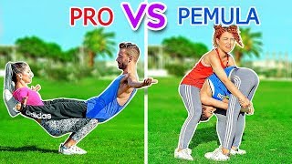 TANTANGAN AKROBATIK TERBAIK PRO VS PEMULA  Trik Senam yang Mustahil Oleh 123 GO CHALLENGE [upl. by Innej]