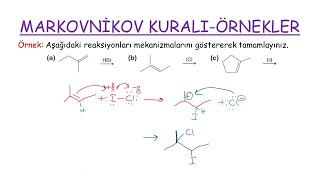 ORGANİK KİMYA  Markovnikov KuralıÖrnekler [upl. by Caritta542]