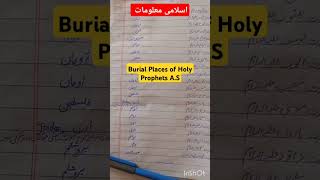 Burial Places of Holy Prophets AS shorts islamiat gk gkquiz islamicinformation [upl. by Armilla]