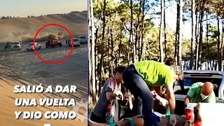 Accidentes graves en los medanos de Pinamar dio 4 vueltas y estaba sin casco [upl. by Cattima]