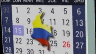 Calendario Festivos Colombia [upl. by Ynattyrb580]