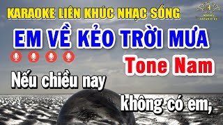 Karaoke Liên Khúc Nhạc Sống Tone Nam Quá Dễ Hát  Chọn Lọc Nhạc Vàng  Em Về Kẻo Trời Mưa [upl. by Douglass]