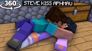 😍 APHMAU KISS STEVE NEW BOYFRIEND  Minecraft 360° [upl. by Dimah]