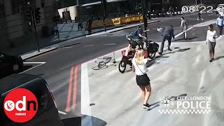 London Cyclist HEADBUTTS Pedestrian in Road Rage Incident [upl. by Sonny387]