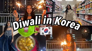 🇰🇷My first Diwali in Korea 💓 shopping cooking at home 👩🏻‍🍳🛍️ [upl. by Aitam868]