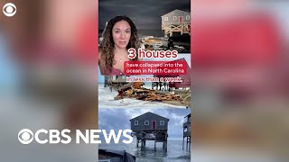 3 Outer Banks homes in Rodanthe North Carolina collapsed into the sea within a week Heres why [upl. by Ahsinar]