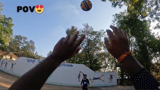 Volleyball First Person  Libero Passing Practice with Go pro 😍 [upl. by Erdnoed152]