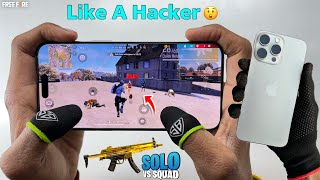 iPhone 15 Pro Max free fire gameplay test 1 vs 4 2 finger handcam m1887 onetap headshot [upl. by Anik]