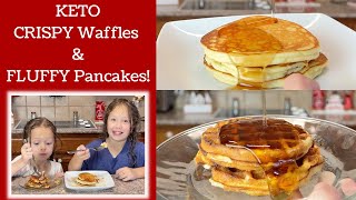 Keto Crispy Waffles amp Fluffy Pancakes [upl. by Pauly490]