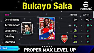 Arsenal FC 24  25 Oct  Bukayo Saka Proper max level up in efootball [upl. by Marquis188]