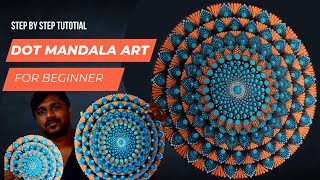 Dot Mandala art for MDF  How to make Dot mandala  Mandala art Tutorial for beginners [upl. by Etoile]