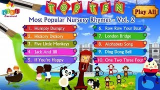 Top Ten Most Popular Nursery Rhymes Jukebox Vol 2 with Lyrics Subtitles and Action [upl. by Akiemat711]