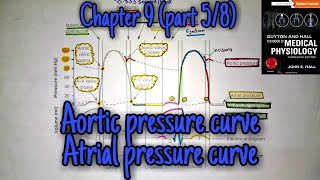 Aortic and atrial pressure curves ecg relation with cardiac cycle Chapter 9 part 5 Guyton and Hall [upl. by Heer48]