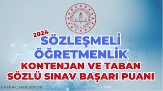 Sözleşmeli öğretmenlik kontenjan ve taban sözlü sınav başarı puanı 2024 [upl. by Nosraep]