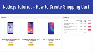 Nodejs Tutorial  How to Create Shopping Cart [upl. by Haymo]