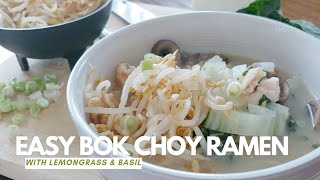 🥬Bok Choy Ramen with Lemongrass and Basil 🍃 easymeals quickmeal lemongrass bokchoy [upl. by Filippa]