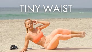 3 MIN TINY WAIST PILATES WORKOUT  Hourglass Abs At Home No Equipment [upl. by Naes]