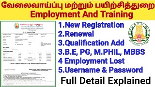 Employement Registration  How To Renewal  BE amp Professional Courses Add  Full Detail Explained [upl. by Ninaj]