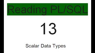 Scalar Data Types 13 [upl. by Landers]