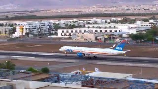 LLET Eilat airport B757300 landing [upl. by Ayouqat]