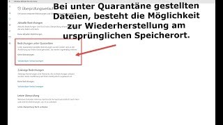 Windows 10  Wiederherstellen von unter Quarantäne gestellten Dateien [upl. by Alyakem285]