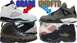 AIR JORDAN 5 GRAPE 2025 UNDEFEATED JORDAN 4 JORDAN 9 OLIVE 2024 DIAMOND TURF RAVENS  MORE [upl. by Liuka]