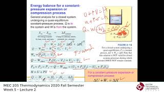 Thermodynamics by Yunus Cengel  Lecture 12 quotChap 4 Specific heats ideal gas energy analysisquot [upl. by Ermentrude532]