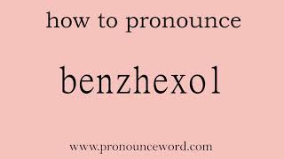 benzhexol How to pronounce benzhexol in english correctStart with B Learn from me [upl. by Yrhcaz]