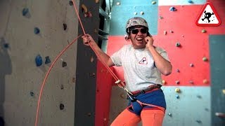 The Worlds Worst Belayer  Bad belaying techniques [upl. by Nomis]