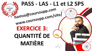 EXERCICE 3 QUANTITÉ DE MATIÈRE NOMBRE D’ATOME ET NOMBRE DE MOLÉCULE  410  REMISE À NIVEAU [upl. by Niroht]