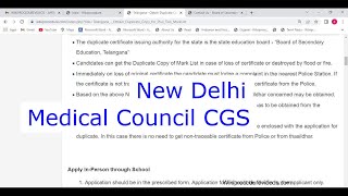 New Delhi  Apply Online for Good Standing Certificate in Medical Council Online [upl. by Abihsot]