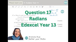 Mixed questions 5 Radians Question 17 Year 13 Edexcel [upl. by Cordelie]