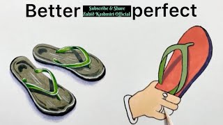 How to draw a chappal Best ever drawing of chappals from simple to perfect [upl. by Naghem496]