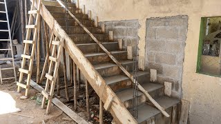 Como hacer una escalera de concreto paso a paso  concrete staircase [upl. by Amarette]