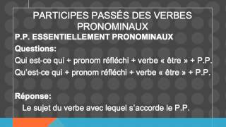 Participes passés des verbes pronominaux [upl. by Annahsohs315]