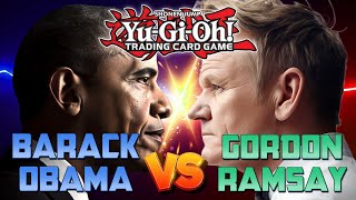 Barack Obama vs Gordon Ramsay in Celebrity YuGiOh Tournament [upl. by Ayotan685]