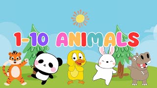 10 Little Animals Song for Kids  Fun Jump and Run Actions  Counting Animal Nursery Rhyme [upl. by Adnauqal]