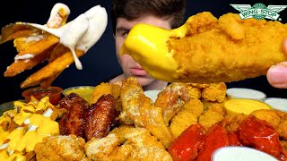 asmr mukbang Wingstop chicken tenders Boneless wings Cajun corn amp cheesy Voodoo fries W extra Ranch [upl. by Ken96]