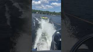 Tubing on the Lake ossipee  music lake fun summervibes summer2024 tubing family [upl. by Annaeiluj49]