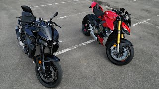 Yamaha MT10 vs Ducati V4S [upl. by Ariamoy107]