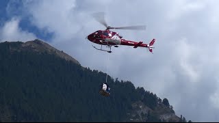 2x Air Zermatt Eurocopter AS350 RC Scale Helikopter with Hang Load Raron 2016 Airtistica [upl. by Aitak562]