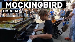 Eminem Mockingbird  Piano in Public  Street Piano Performance by David Leon [upl. by Ettelohcin]