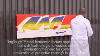 TagTough™  graffiti resistant prepainted steel for buildings [upl. by Combes]