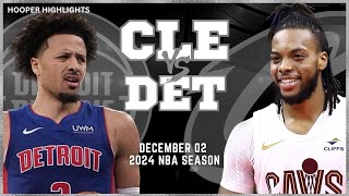 Cleveland Cavaliers vs Detroit Pistons Full Game Highlights  Dec 2  2024 NBA Season [upl. by Ahsemaj]