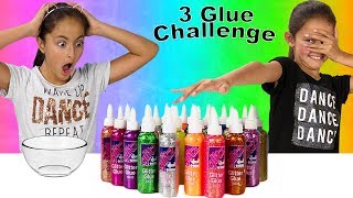 3 Colors of Glue Slime Challenge New Colors [upl. by Joyann]