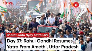 Bharat Jodo Nyay Yatra Rahul Gandhi Resumes Yatra From Pratapgarh UP  Rahul Gandhi Speech [upl. by Mapes]