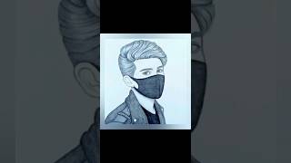 How to draw a Handsome Boy wearing Mask  Pencil sketch for beginner  Easy drawing  Boy drawing [upl. by Russom]