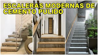 ESCALERAS MODERNAS DE CONCRETOCEMENTO PULIDO MICROCONCRETO [upl. by Sid]